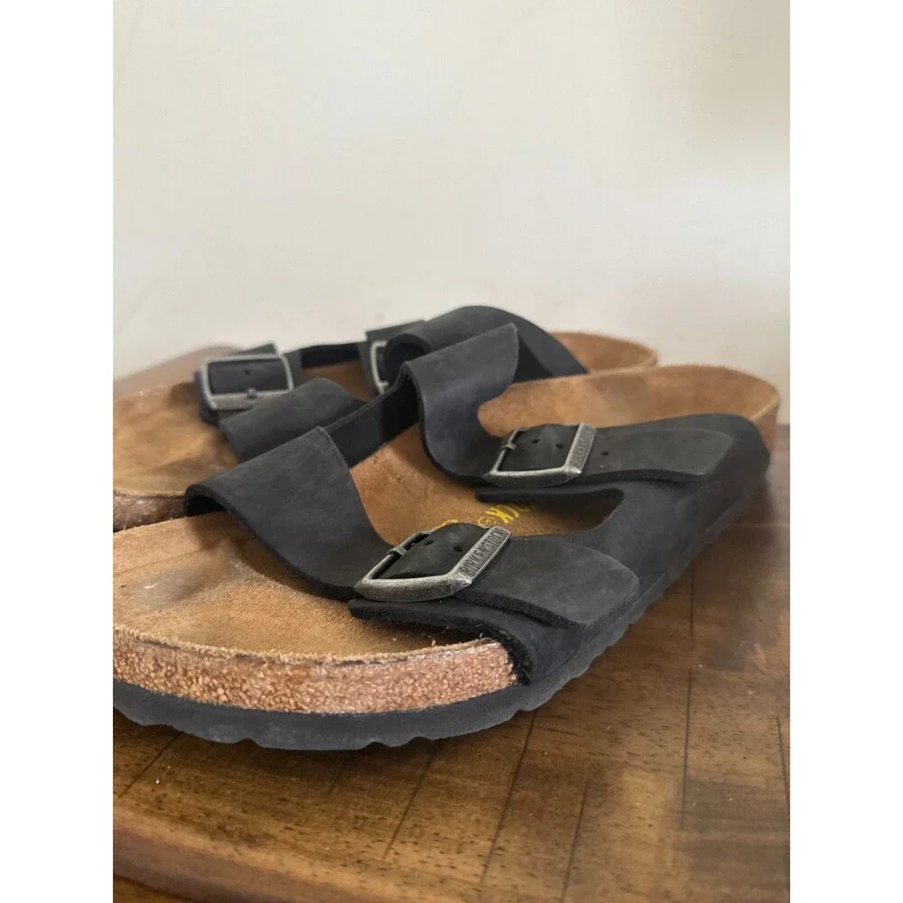 Birkenstock Arizona Black Leather Sandals Men’s 10 EU 43 Made Germany
